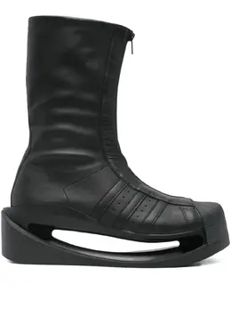 Y-3: Чёрные ботинки 