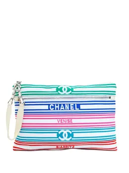 CHANEL Pre-Owned: Белый клатч 