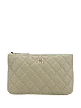 CHANEL Pre-Owned: Зелёный клатч 