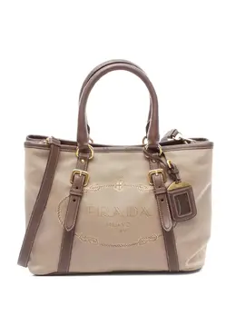 Prada Pre-Owned: Бежевая сумка-шоппер 