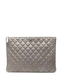 CHANEL Pre-Owned: Серебристый клатч 