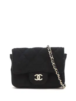 CHANEL Pre-Owned: Чёрная поясная сумка 