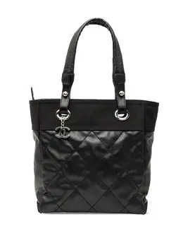 CHANEL Pre-Owned: Чёрная сумка-шоппер 