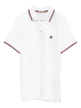 Moncler: Белое поло 