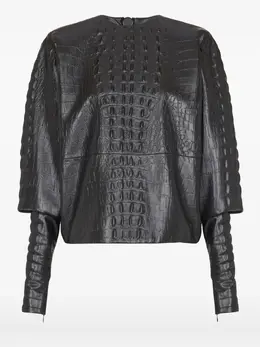 Balmain: Топ с рукавами-фонариками 