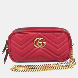 Gucci: Красная сумка  GG Marmont