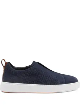 Santoni: Голубые мокасины 